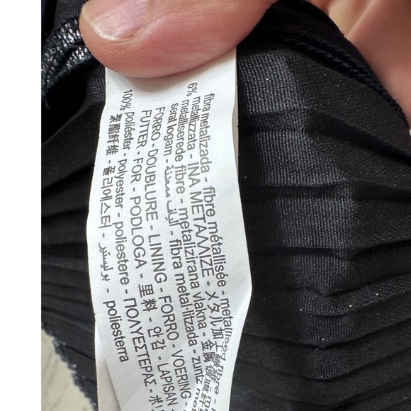 Zara Silver Metallic Pleated Skirt Party Cocktail Mini Sparkly Medium - Picture 8 of 9